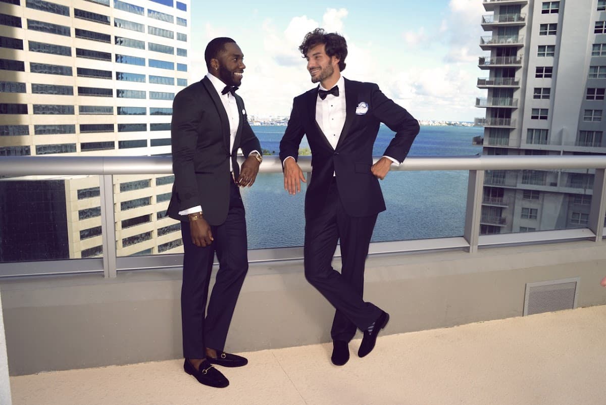 Custom black tuxedo with satin lapels crafted by Bespoke By CB for Miami black tie events, galas, and weddings