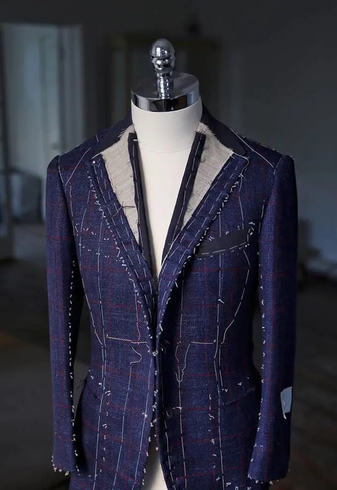 Bespoke suit construction detail South Florida