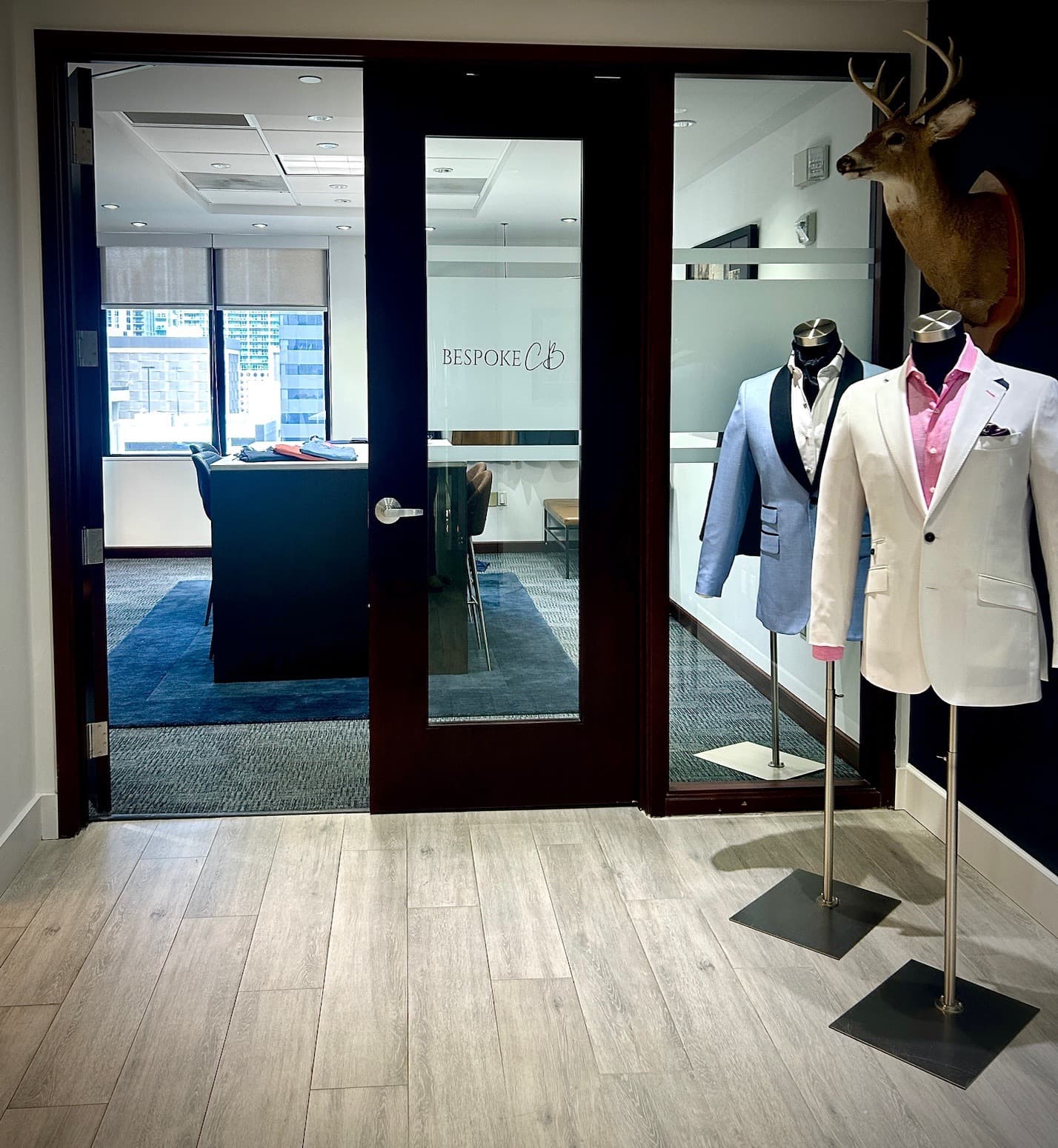 Bespoke By CB showroom at Brickell, Miami — custom suits and tailored clothing by appointment