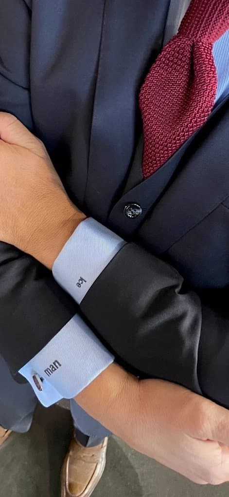 Custom suit fitting and tailoring consultation at Bespoke By CB Brickell