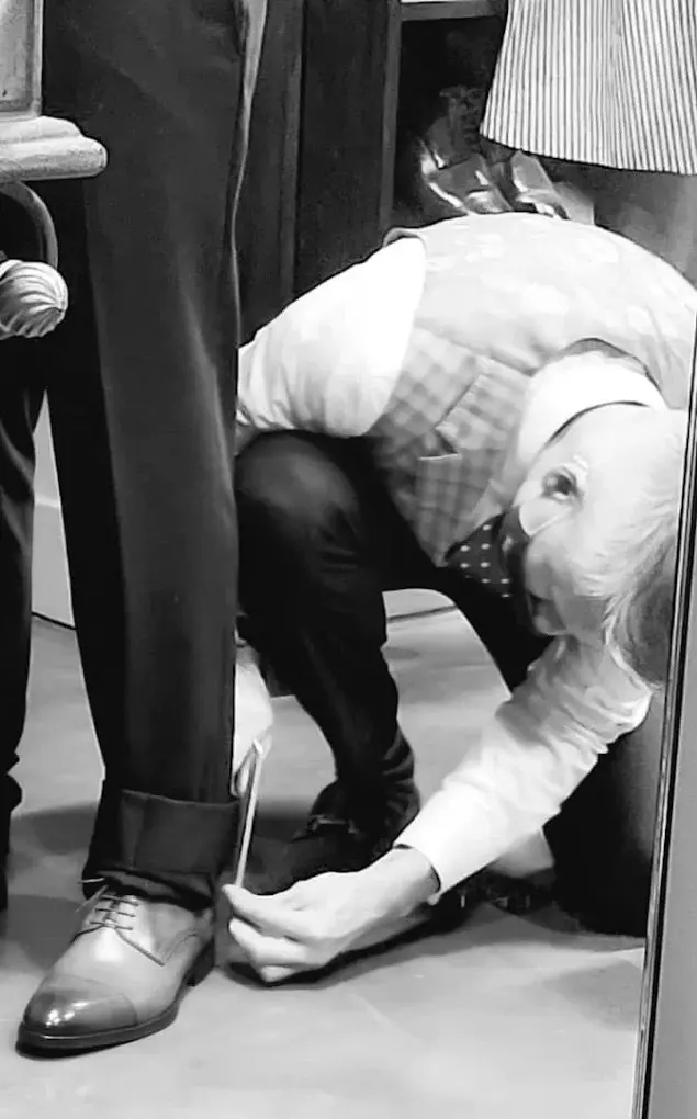 Custom suit fitting and tailoring consultation at Bespoke By CB Miami
