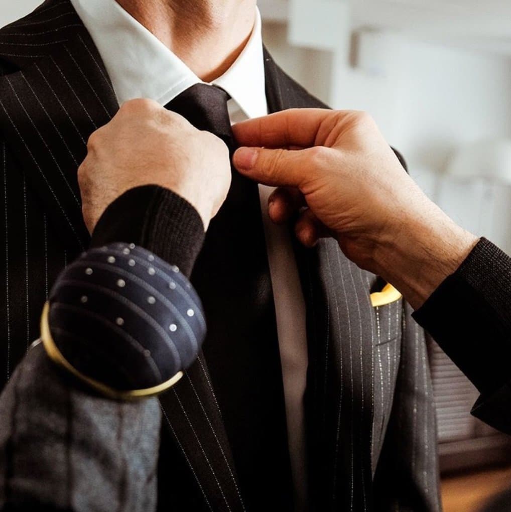 Illustration of Savile Row bespoke tailoring tradition with modern Miami influence