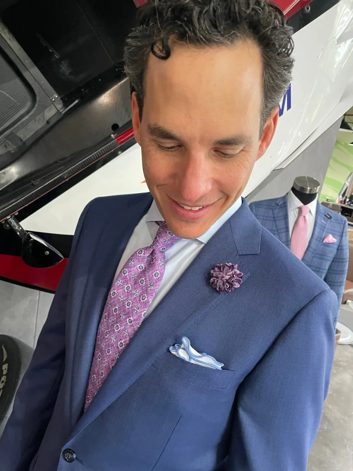Custom suit fitting and tailoring consultation at Bespoke By CB Miami