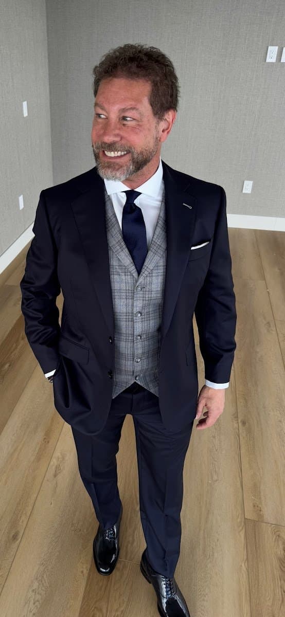 Custom suit fitting and tailoring consultation at Bespoke By CB South Florida