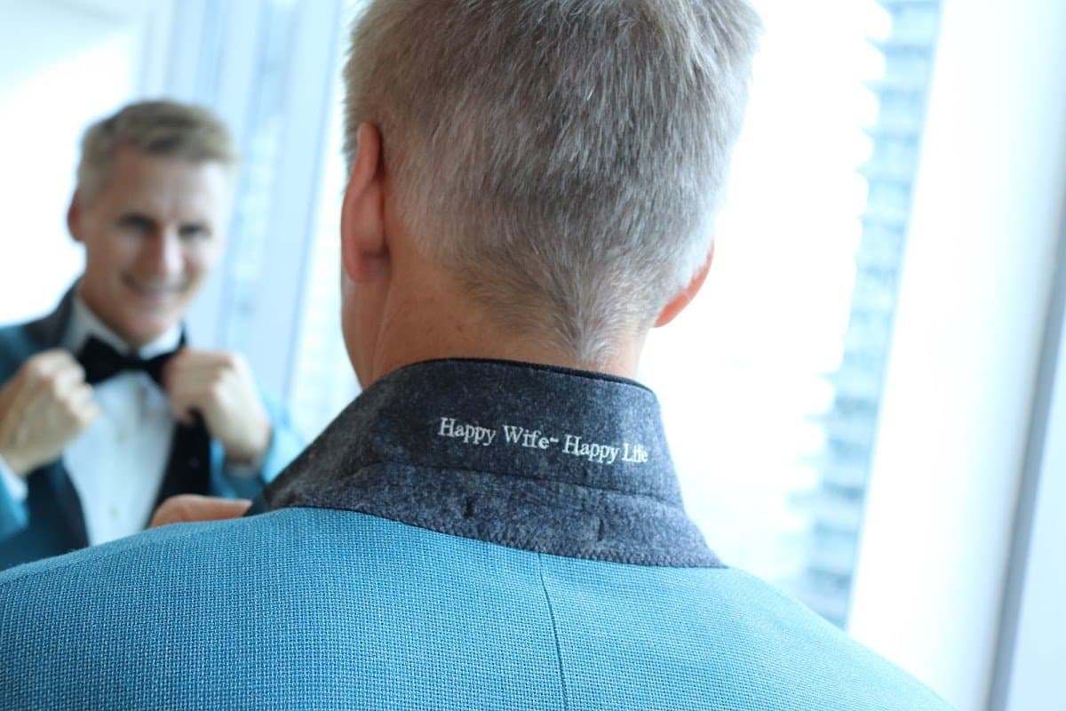 Custom wedding suits for a Hallandale Beach groom and wedding party by Bespoke By CB