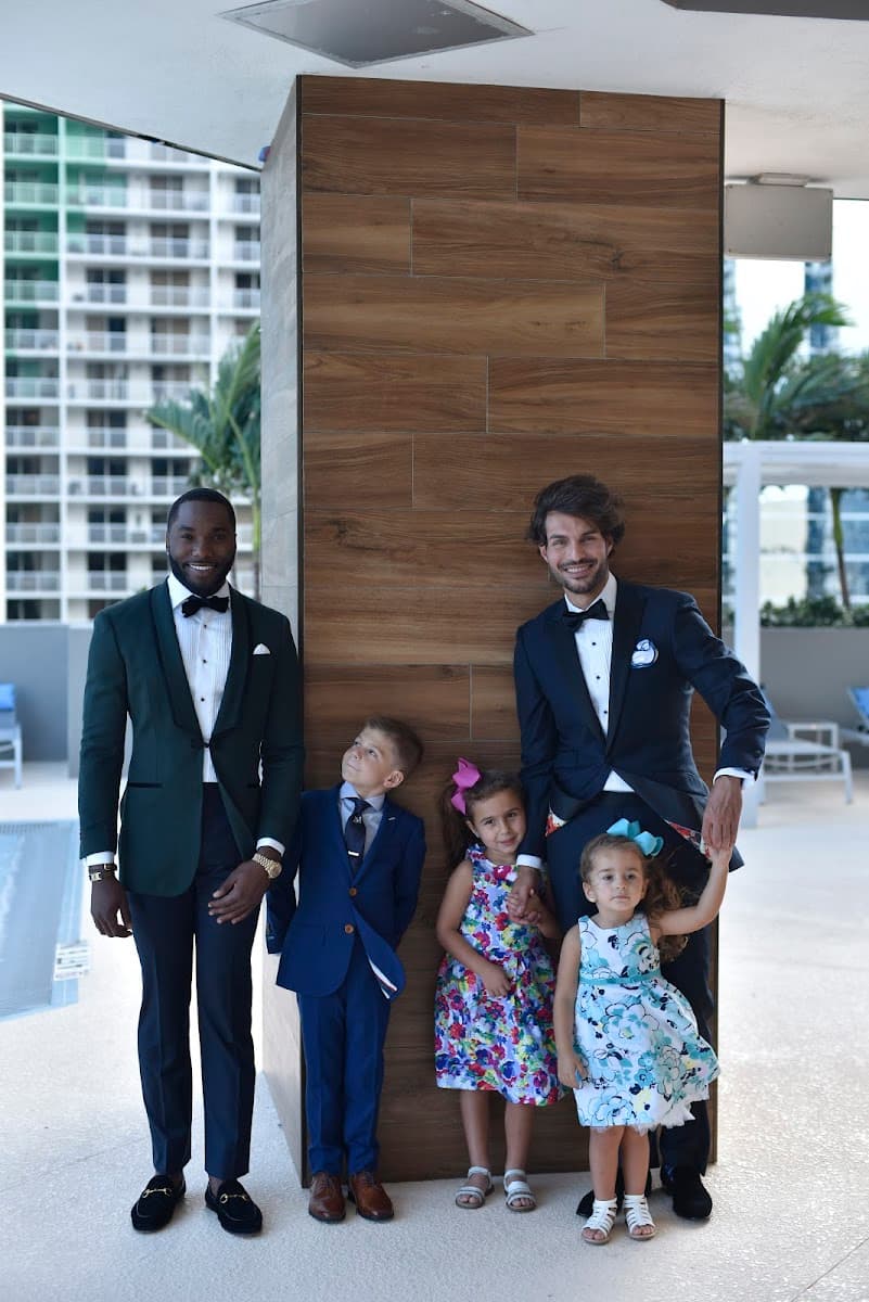 Custom wedding suits for a Boca Raton groom and wedding party by Bespoke By CB