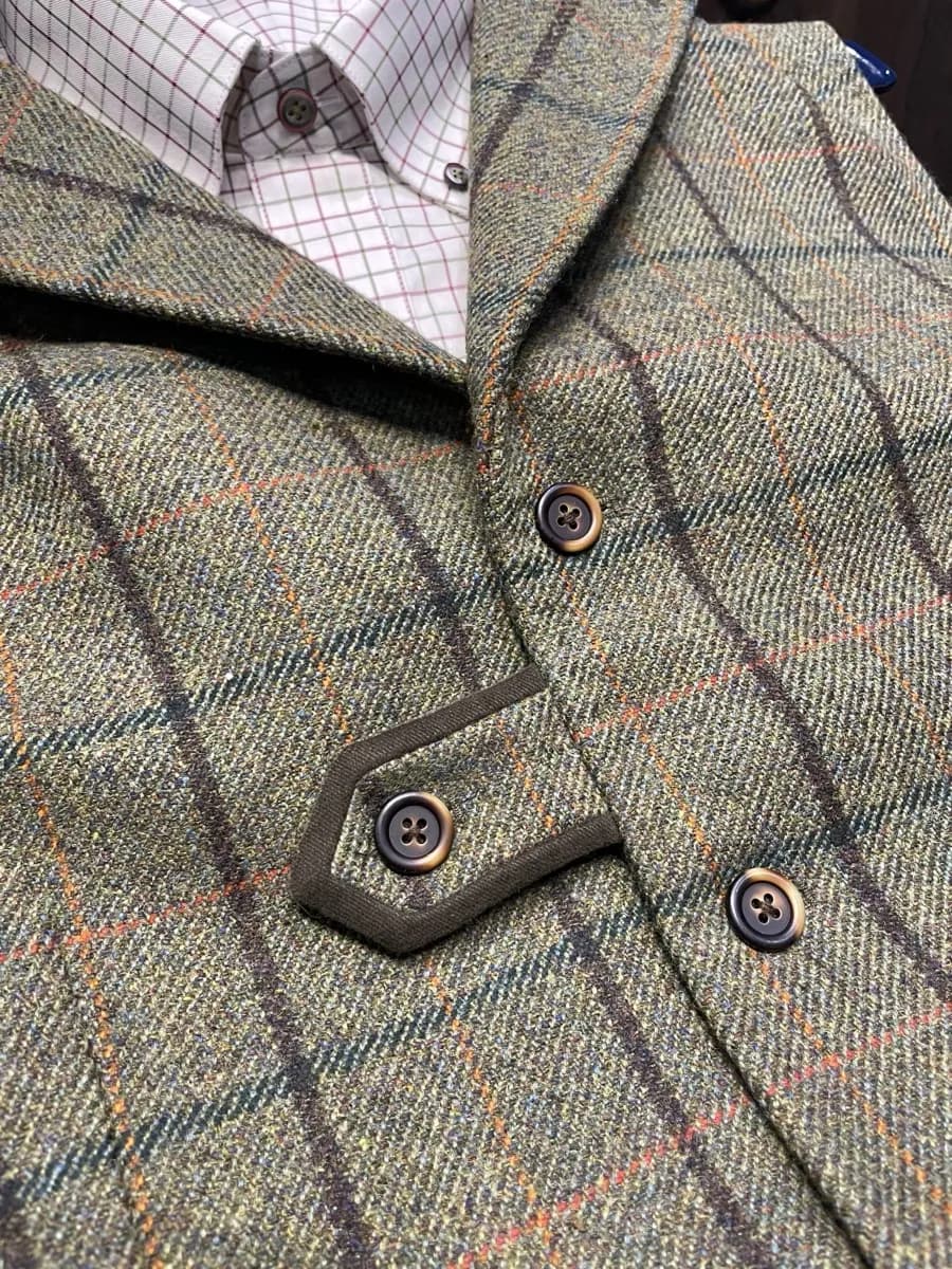 Custom dark coat with pink check shirt by Bespoke By CB Miami & Fort Lauderdale