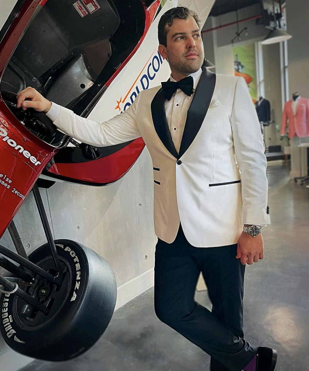 custom made white dinner jacket